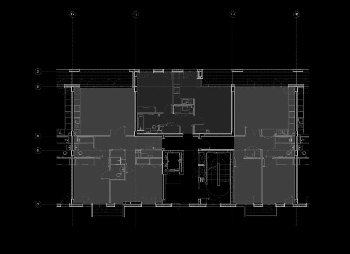 Alison Brooks彩票365官方网站事务所 - Bronte and Fielding House - East Block Plan